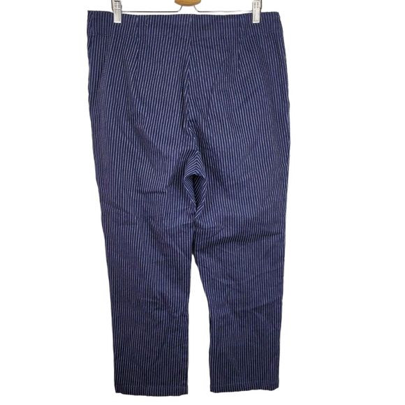 UO Silence + Noise OB670302 Blue White Pin Striped High Waist Cropped Pants  16 - Picture 2 of 5